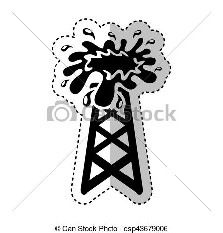 450x470 Oil Tower Isolated Icon Vector Illustration Design.