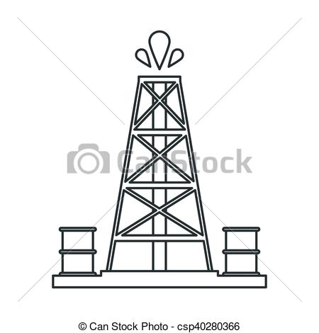 450x470 Oil Tower Of Industry And Factory Concept. Oil Tower And Barrel