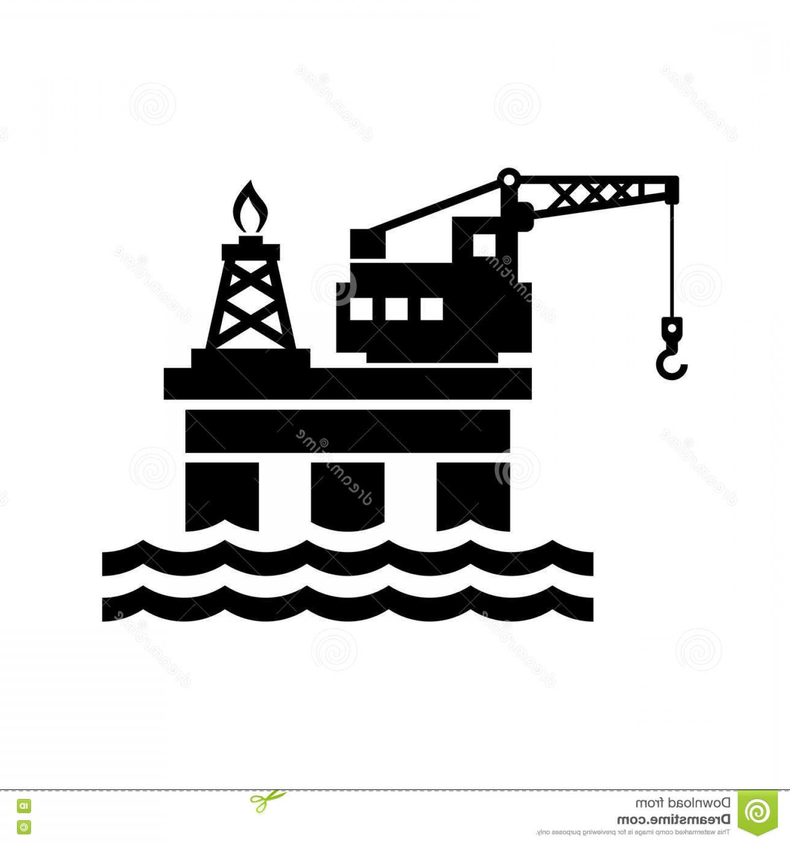1560x1668 Stock Illustration Simple Oil Rig Conceptual Icon Perfect Logo