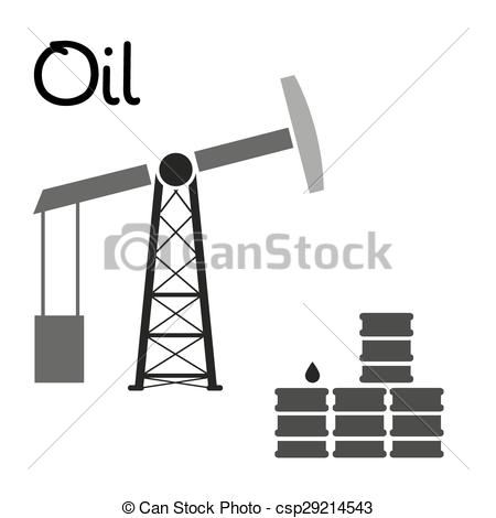 450x470 Oil Production And Oil Well And Barrels Symbol Eps10.