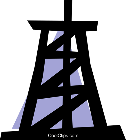 435x480 Oil Well Royalty Free Vector Clip Art Illustration Envi0048