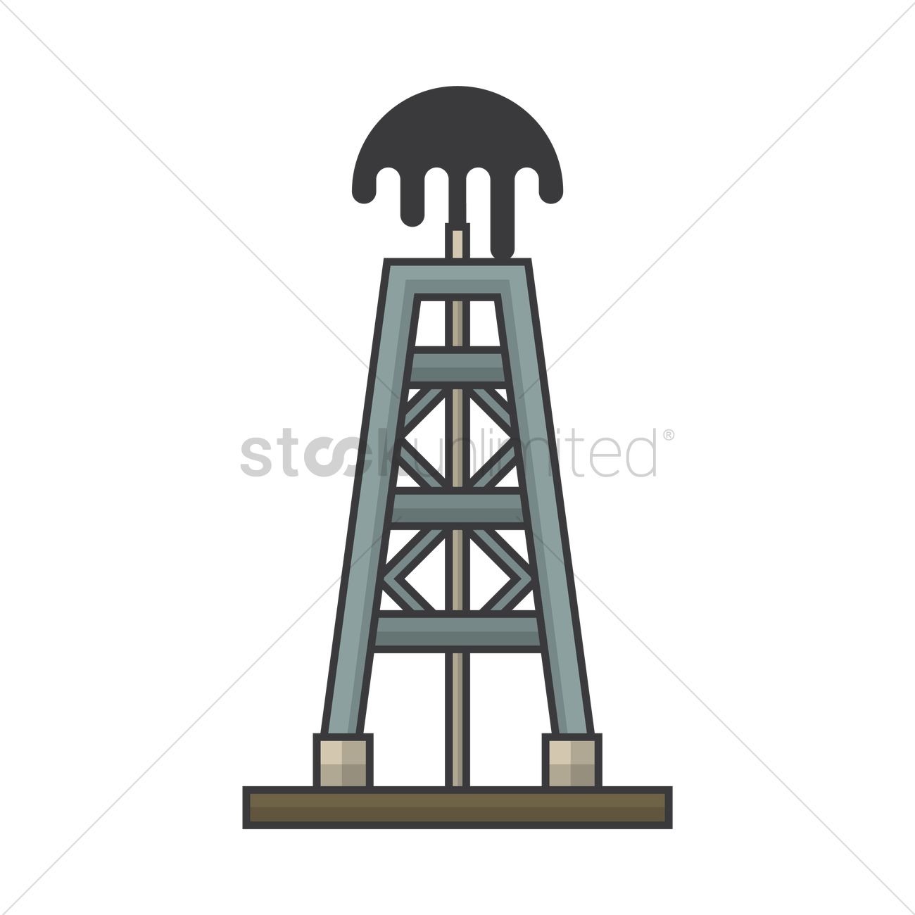 1300x1300 Oil Well Drilling Vector Image