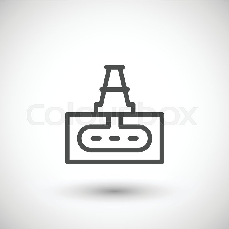 800x800 Oil Well Line Icon Isolated On Grey. Vector Illustration Stock