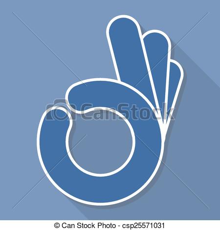 450x470 Abstract Ok Hand Symbol, Vector.