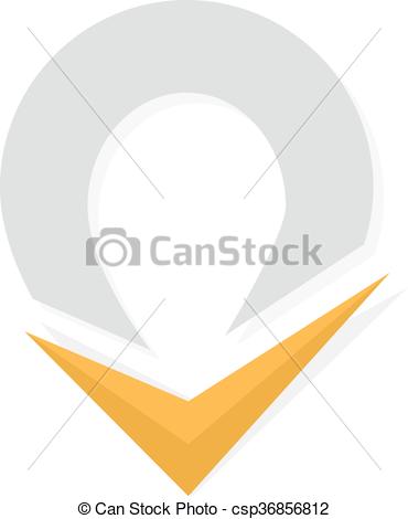 370x470 Vector Check Mark And Map Point Logo. Ok Logo Template Icon. Yes