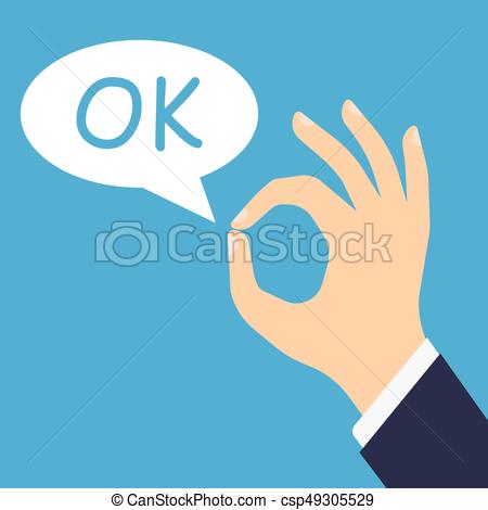 450x470 Human Hand, Showing Ok. Communication Gestures Concept. Vector