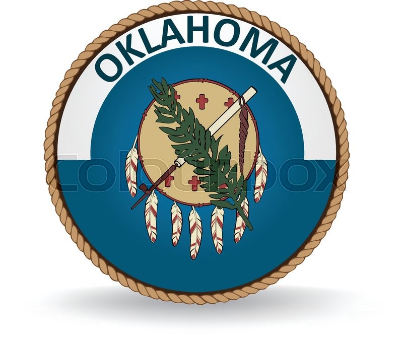 800x683 Flag Seal Of The State Of Oklahoma. Stock Vector Colourbox