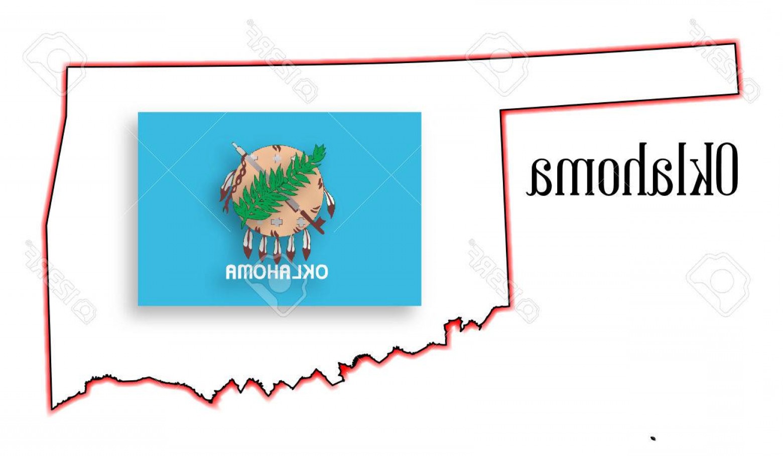 1560x910 Photostock Vector Outline Map Of The Usa State Of Oklahoma With