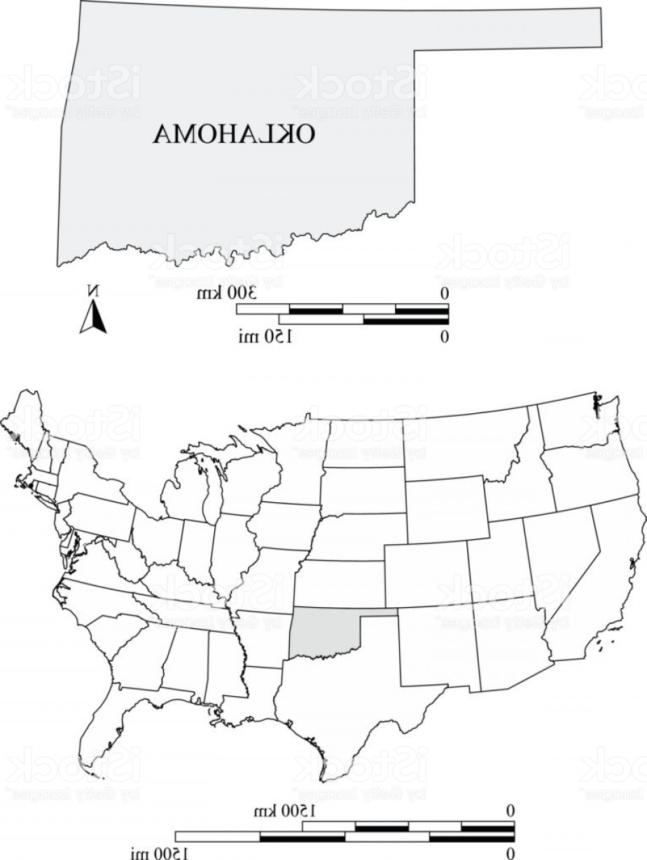 924x1228 Oklahoma State Of United States Map Vector Outlines With Scales Of