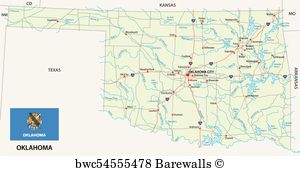 300x171 172 Oklahoma Outline Vector Posters And Art Prints Barewalls