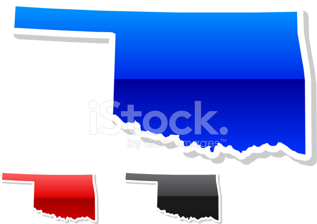 621x440 Oklahoma State In 3 Colors Stock Vector