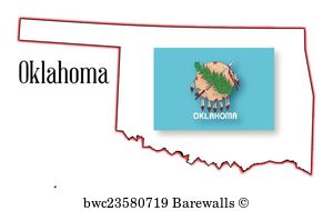 300x190 172 Oklahoma Outline Vector Posters And Art Prints Barewalls