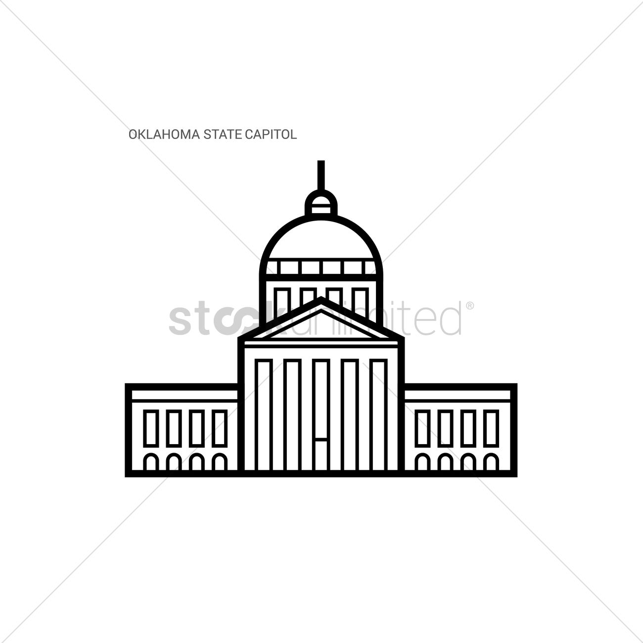 1300x1300 Oklahoma State Capitol Vector Image