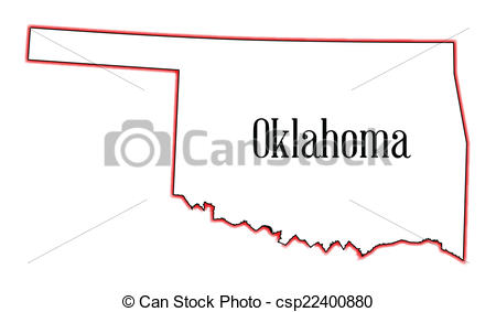450x283 Outline Map Of The Usa State Of Oklahoma.