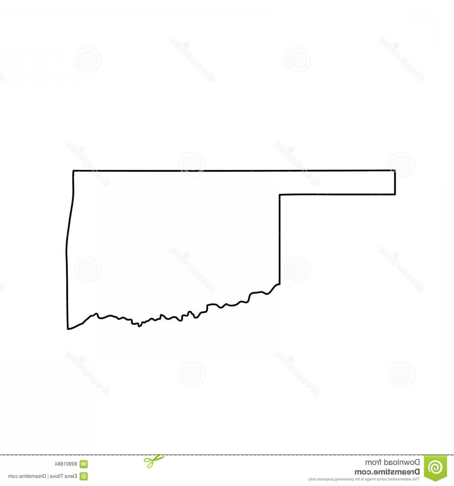 1560x1668 Stock Illustration Map U S State Oklahoma Vector Illustration