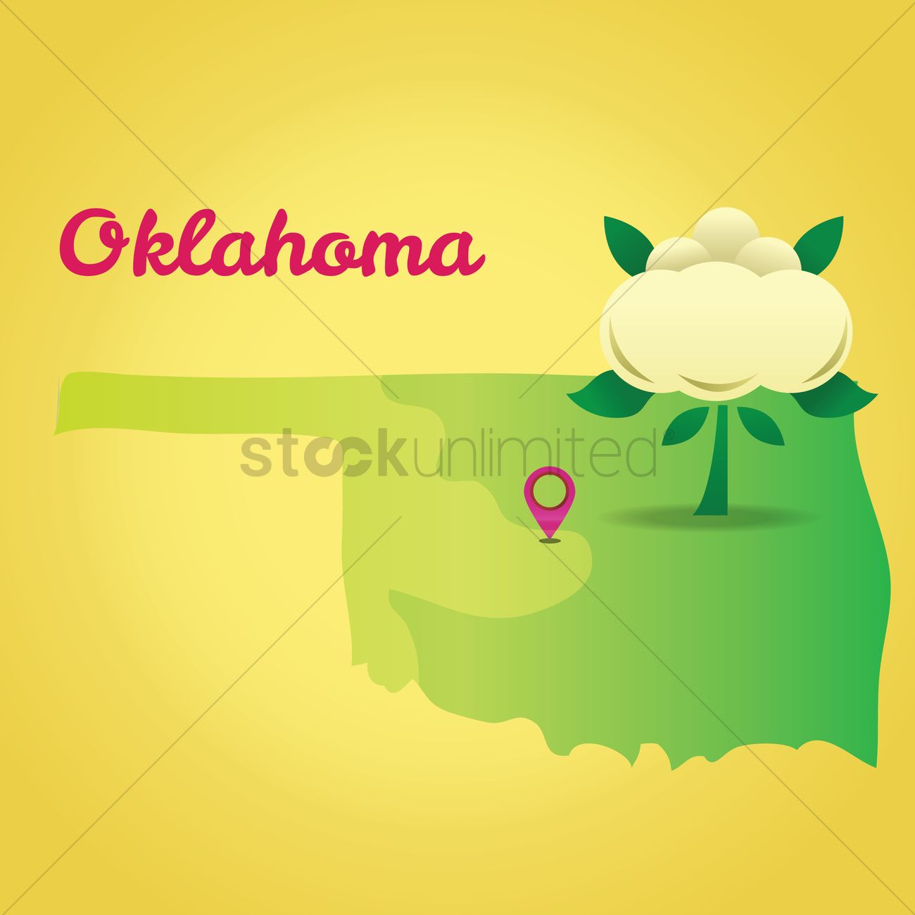 1300x1300 Map Of Oklahoma State Vector Image