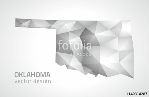 500x325 Oklahoma 3d Grey Polygonal Silver Vector Map Stock Image And