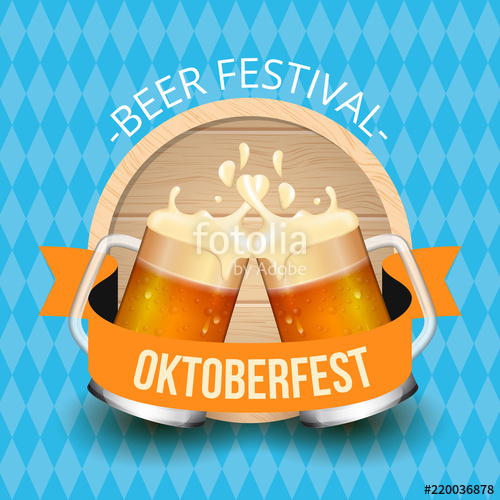 500x500 Oktoberfest Festival Background. Vector Illustration Stock Image