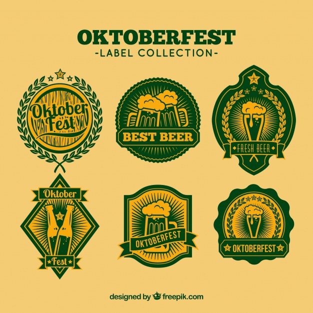 626x626 Set Of Beer Oktoberfest Stickers Vector Free Download