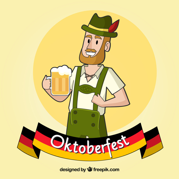 626x626 Happy Man With Beer Mug In The Oktoberfest Vector Free Download