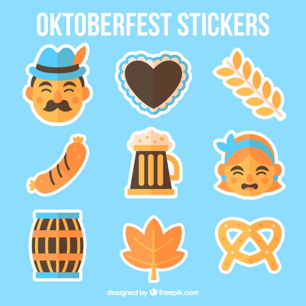626x626 Nice Stickers Oktoberfest Vector Free Download
