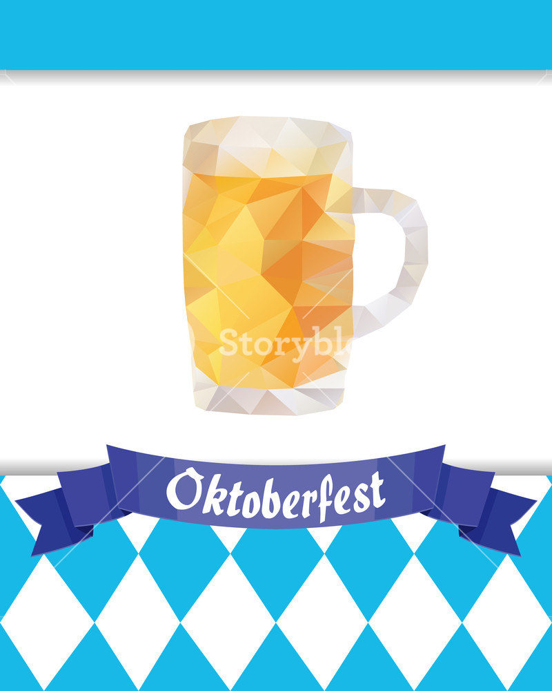800x1000 Oktoberfest Vector Illustration With Beer Mug, Blue Rhombus