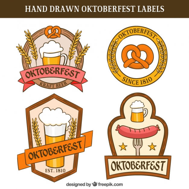 626x626 Set Of Decorative Stickers For Oktoberfest Vector Free Download