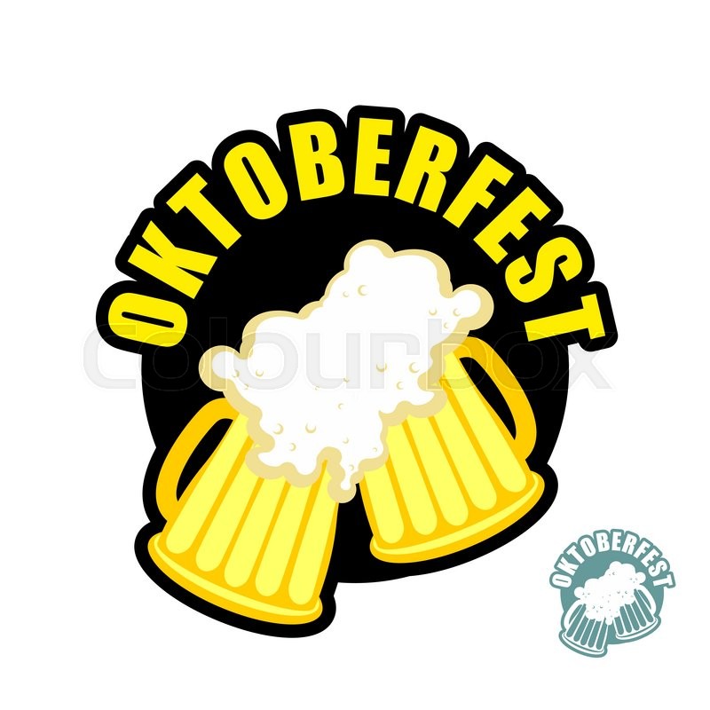 800x800 Two Beer Mugs Clink. Symbol Of Oktoberfest. Vector Logo Holiday In