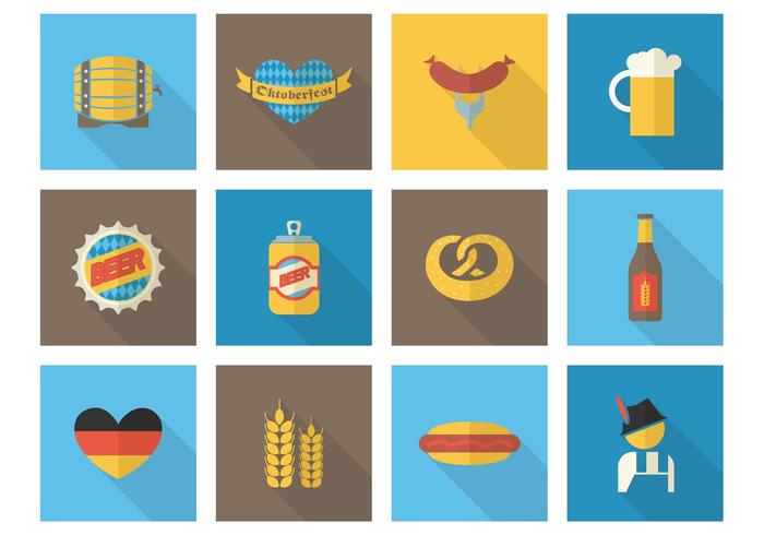 700x490 Flat Oktoberfest Vector Icons
