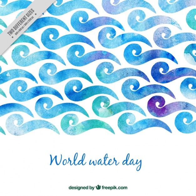 626x626 Olas De Acuarela Del Mundial Del Agua Vector Gratis