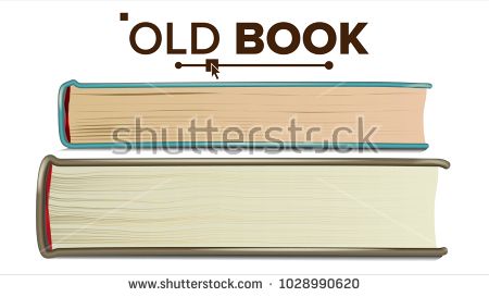 450x273 Old Book Vector. Paper Book In Cover. Isolated Realistic