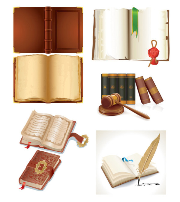 600x674 Vintage Book Design Elements Vector Set Free Download