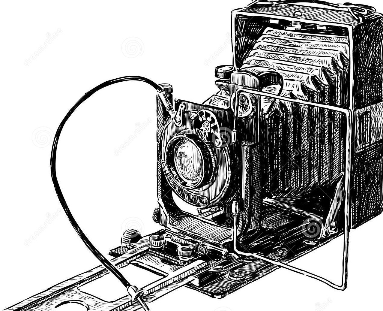 1277x1036 Old Camera Vector Drawing Vintage Century 32936693