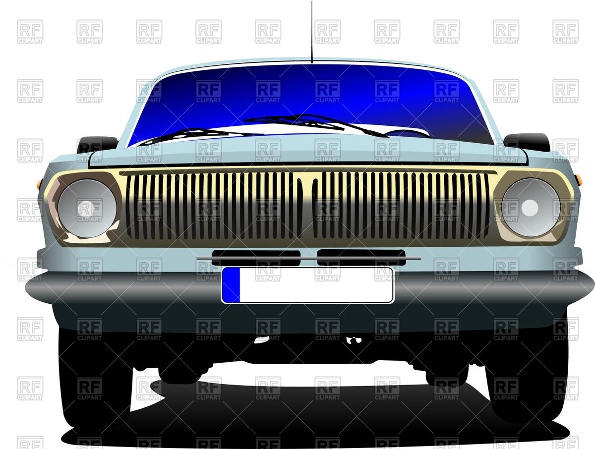 1200x906 Front View Of Old Blue Rarity Car Vector Image Vector Artwork Of