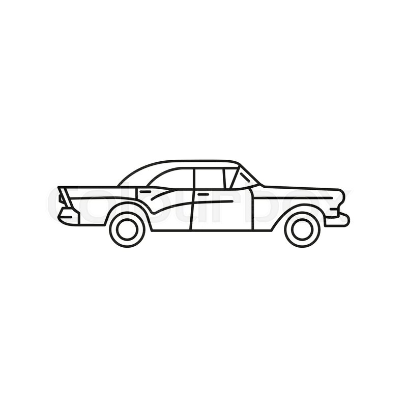 800x800 Old Cuban Car Icon. Outline Old Cuban Car Vector Icon For Web