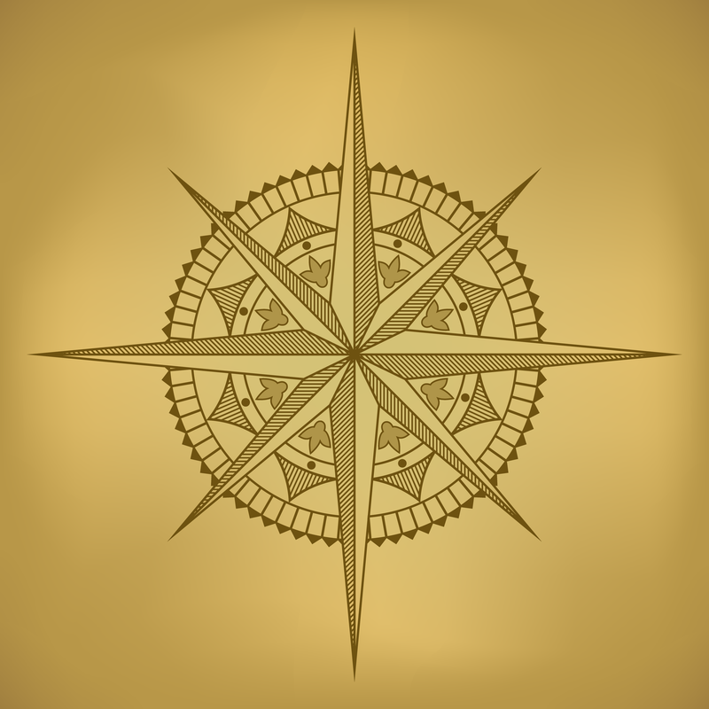 800x800 Old Map And Compass Vector 2