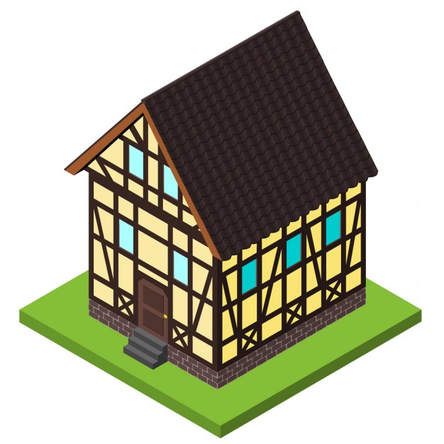 626x626 Isometric Old House Vector Free Download