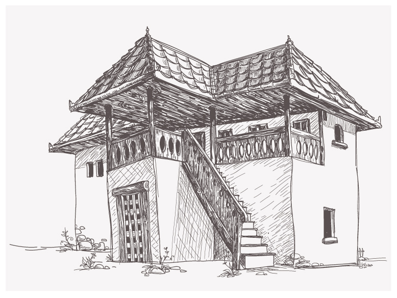 778x584 Old House Sketch 4 Free Vector Graphic Download