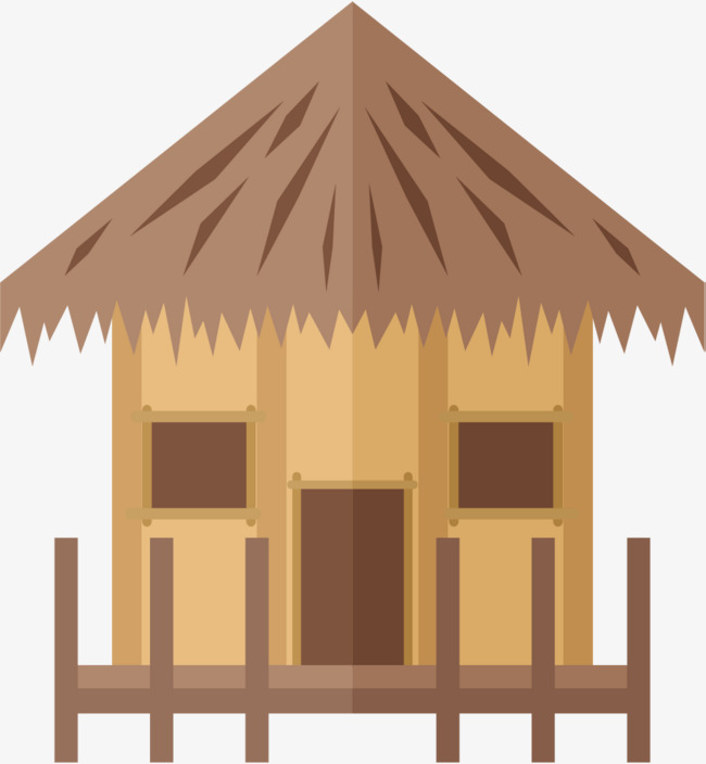650x704 Thatched Cottage, Old House, House Vector, Residential House