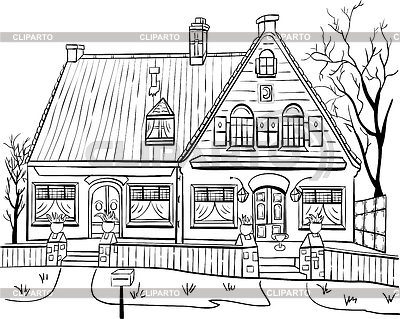 400x319 An Old House Stock Vector Graphics Cliparto