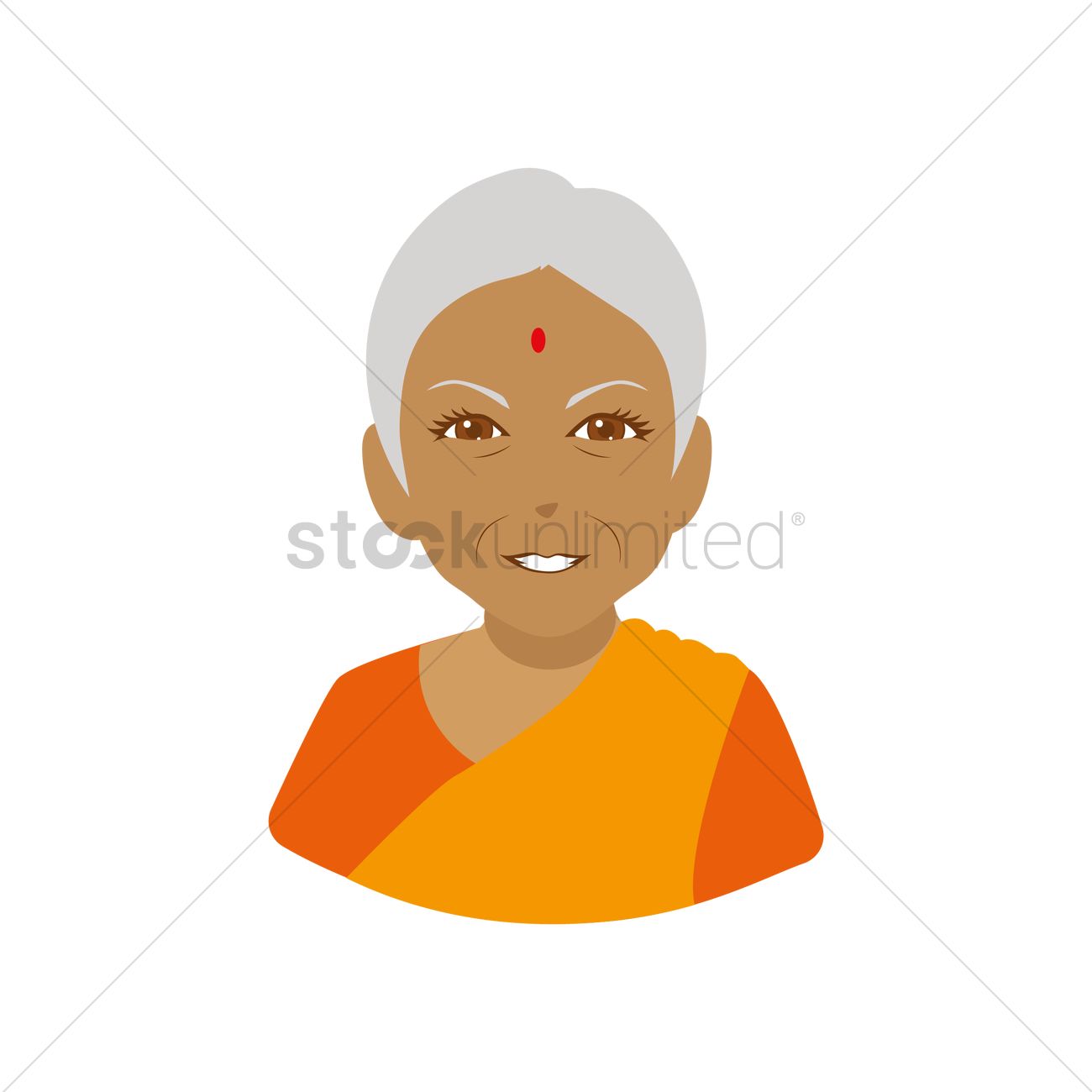 1300x1300 Old Indian Woman Vector Image