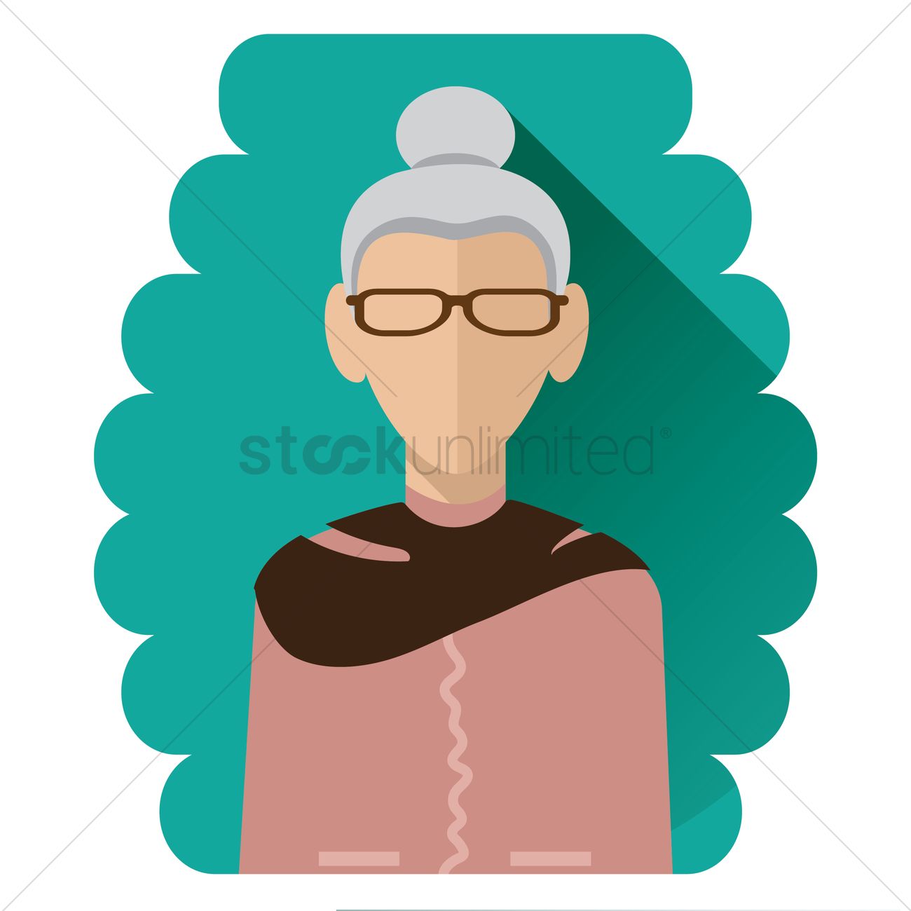 1300x1300 Old Lady Avatar Vector Image