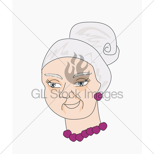 500x500 Vector Illustration Portrait Of An Old Lady Gl Stock Images