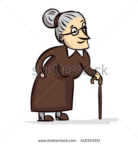 450x470 Cartoon Of Old Lady Group With Items