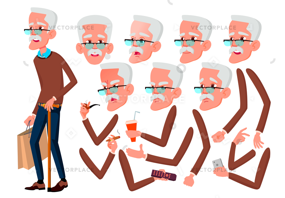 1000x695 Old Man Senior Person Aged Elderly Vector Illustration 75919