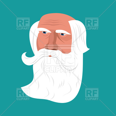 400x400 Grandfather Head With Beard And Mustache, Old Man Vector Image