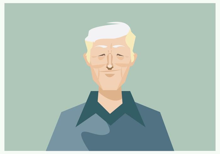 700x490 Headshot Of Smiling Old Man With Blue Shirt Vector