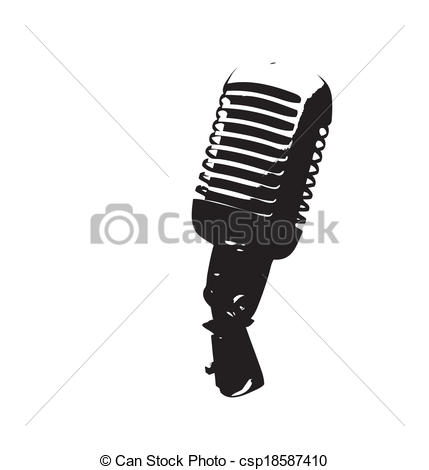 429x470 Vintage Microphone Vector Illustration. Vectore Illustration Of
