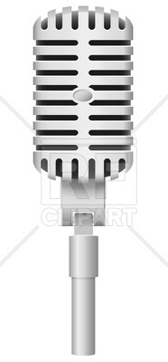 186x400 Classical Metal Retro Styled Old Microphone Vector Image Vector