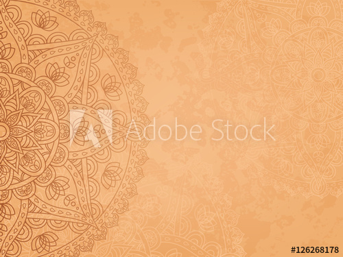 500x375 Horizontal Background With Oriental Round Pattern And Texture Of